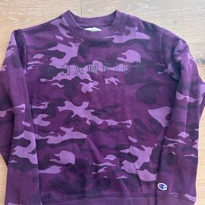 Champion Dark Purple Camo Crewneck